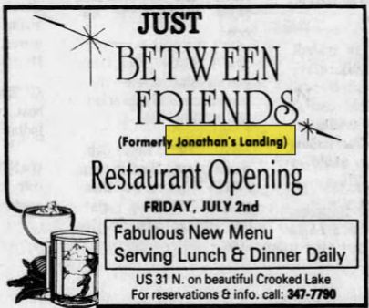 Mr. Jons (Hubs, Jonathans Landing, Just Between Friends, Shenanigans) - June 1982 Ad (newer photo)